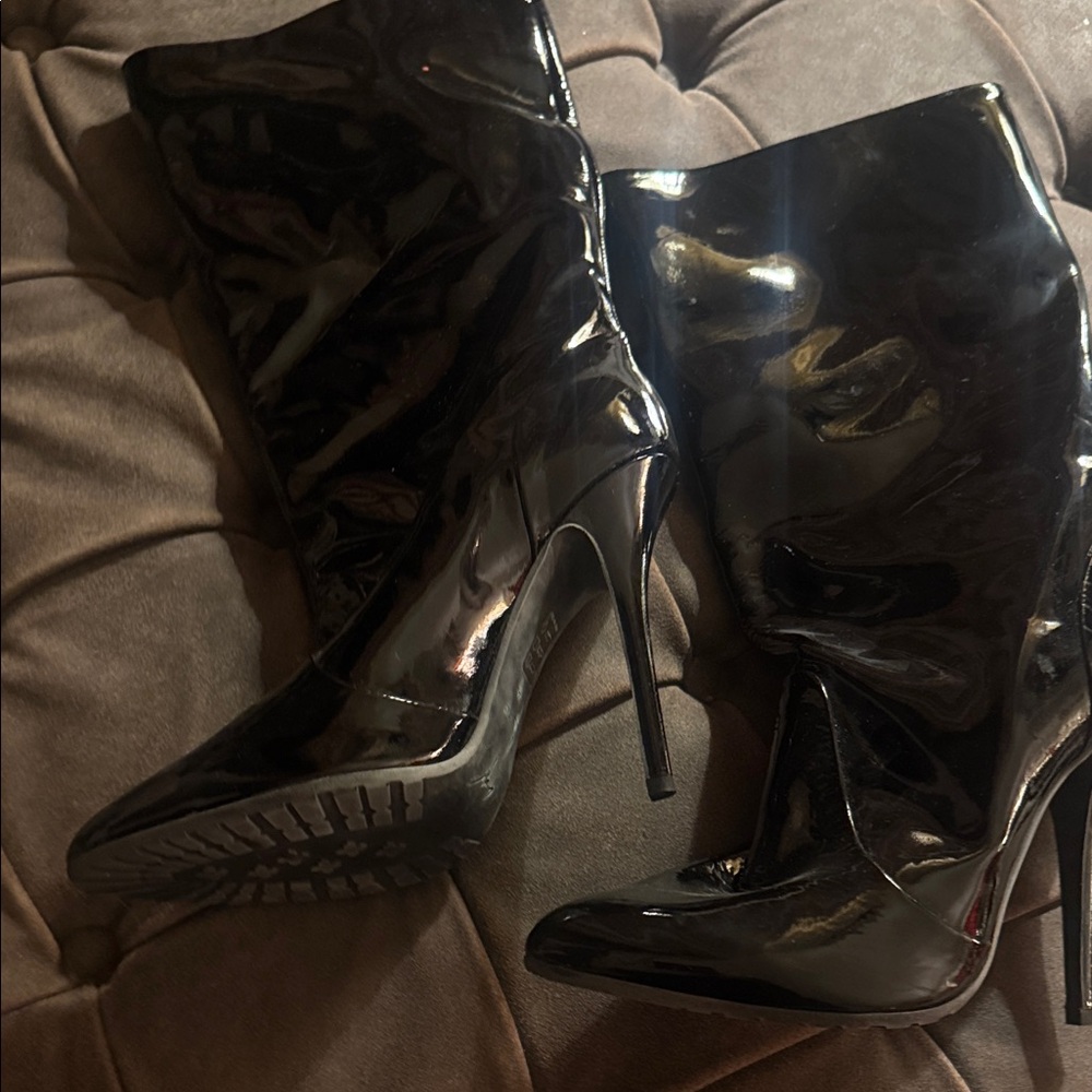 Giuseppe Zanotti Black Patent Stiletto Knee Boots